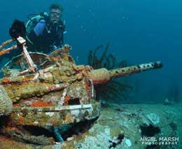 Dive the B25 Mitchell Bomber Wreck off Wongat Island in Madang with Niugini Dive from Madang Resort