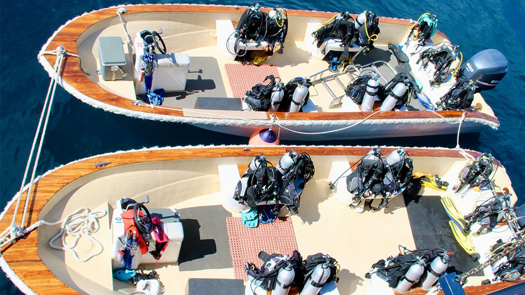 Dewi Nusantara Liveaboard cruising Raja Ampat, Komodo - Dive tender 1 Dewi Nusantara's interior is that of a floating boutique resort featuring high-end amenities. Its itineraries include some of the best diving in Indonesia